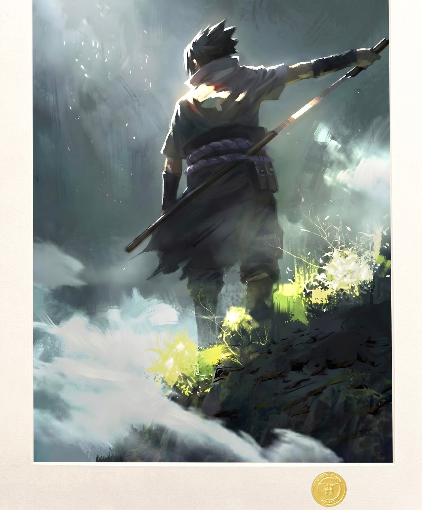 H-TWO Studio - The Back View of Sasuke Uchiha Poster Frame