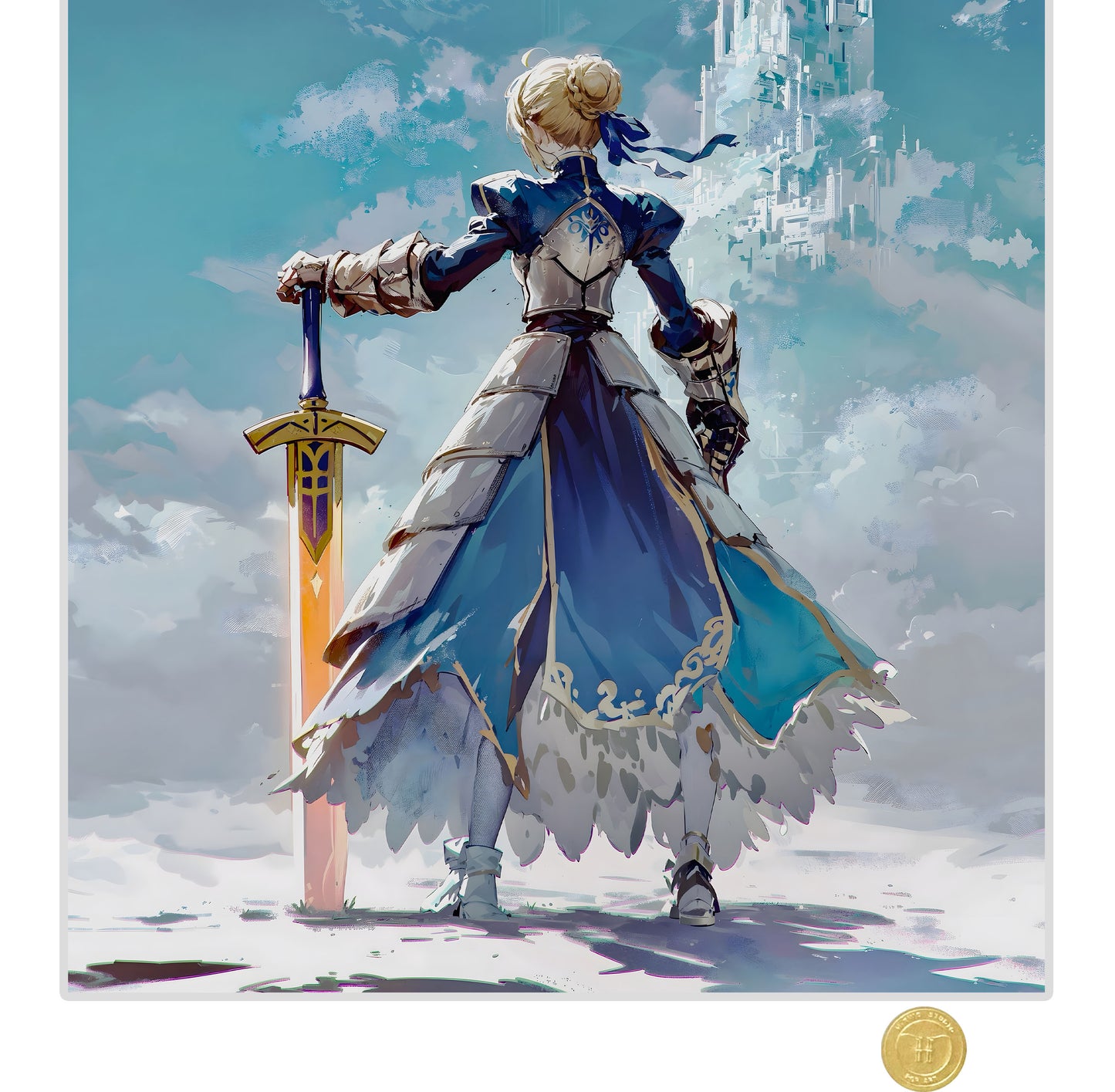H-TWO Studio - Back View Of Saber Artoria Pendragon Poster Frame