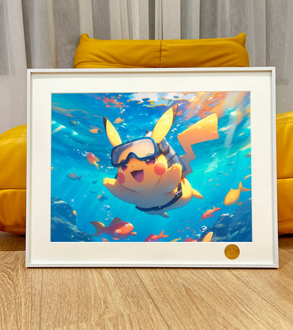 Xing Kong Studio - Diving Pikachu Poster Frame