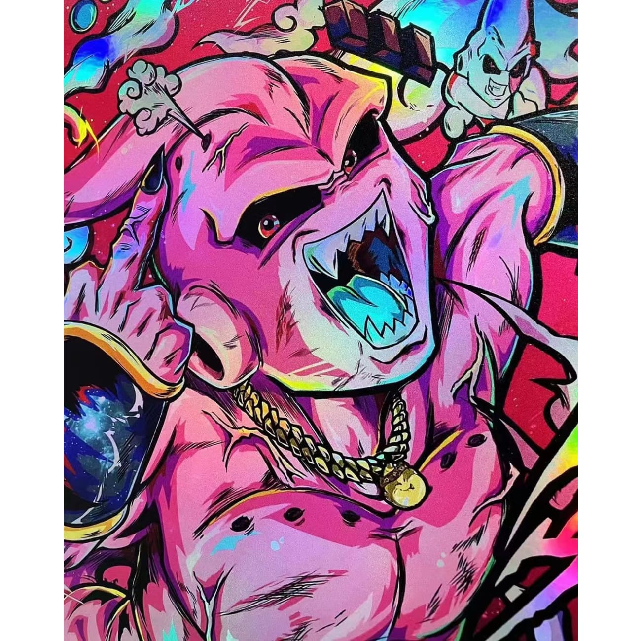 BBD Studio X 1985 Painting Lab - Majin Buu Coloured Chrome Poster Frame