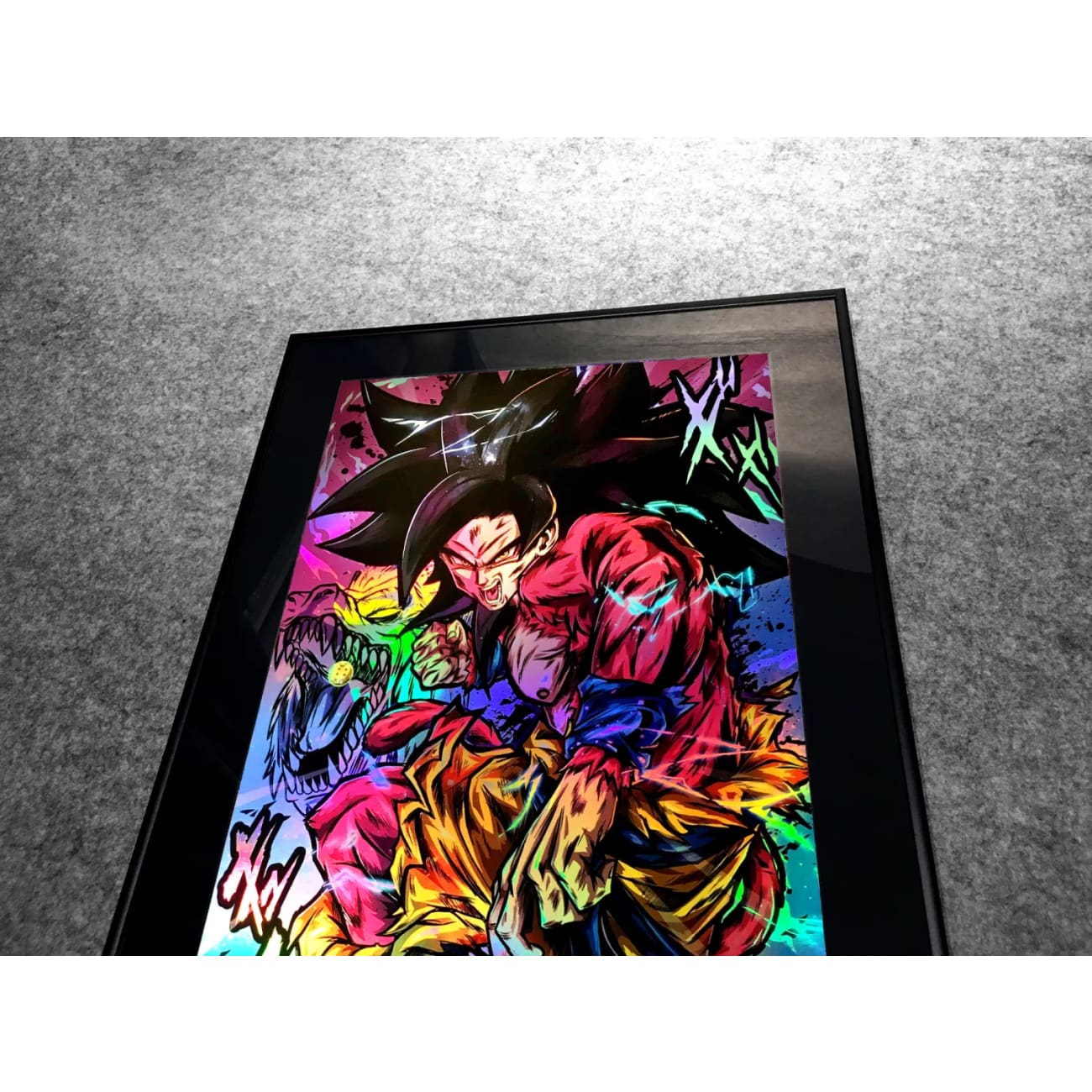 BBD Studio X 1985 Painting Lab - Super Saiyan 4 Son Goku Coloured Chrome Poster Frame