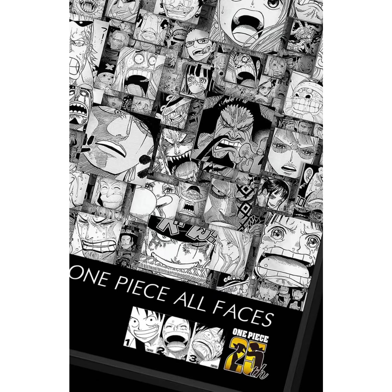 Billion Birds Studio - One Piece All Faces 25th Anniversary Eiichiro Oda Poster Frame