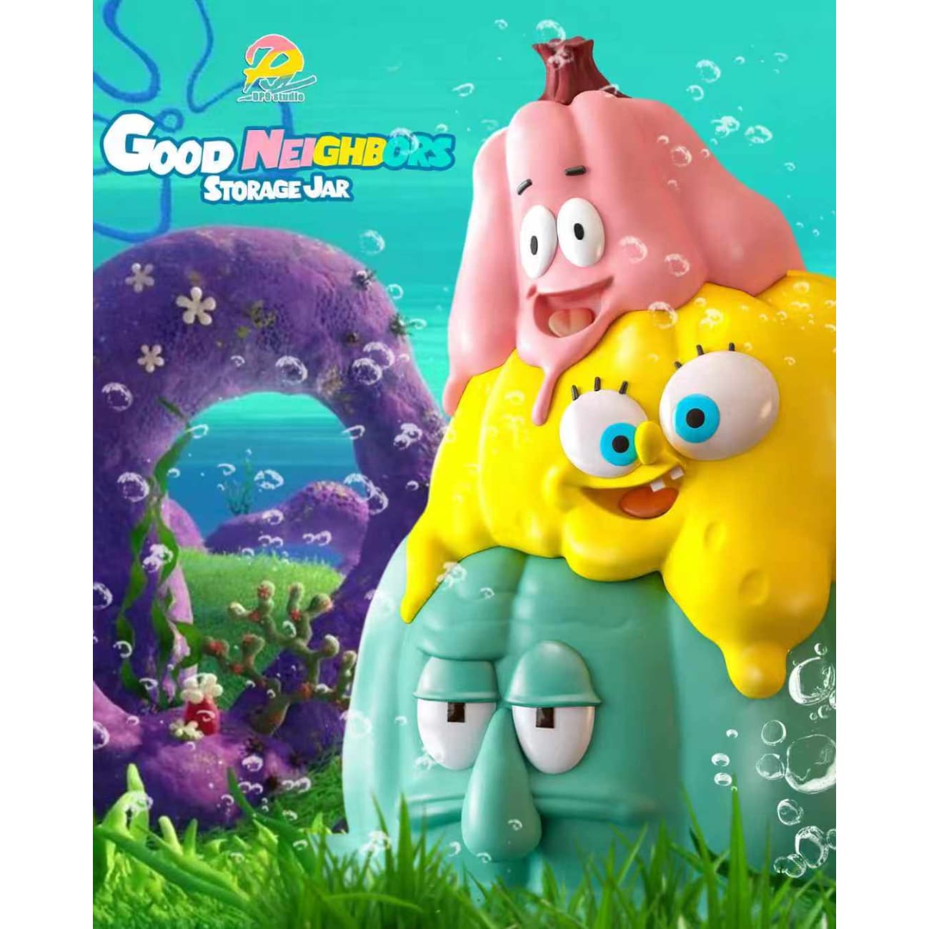 DP9 Studio - SpongeBob SquarePants & Patrick Star & Squilliam Fancyson Pumpkin Storage Jar Ver.