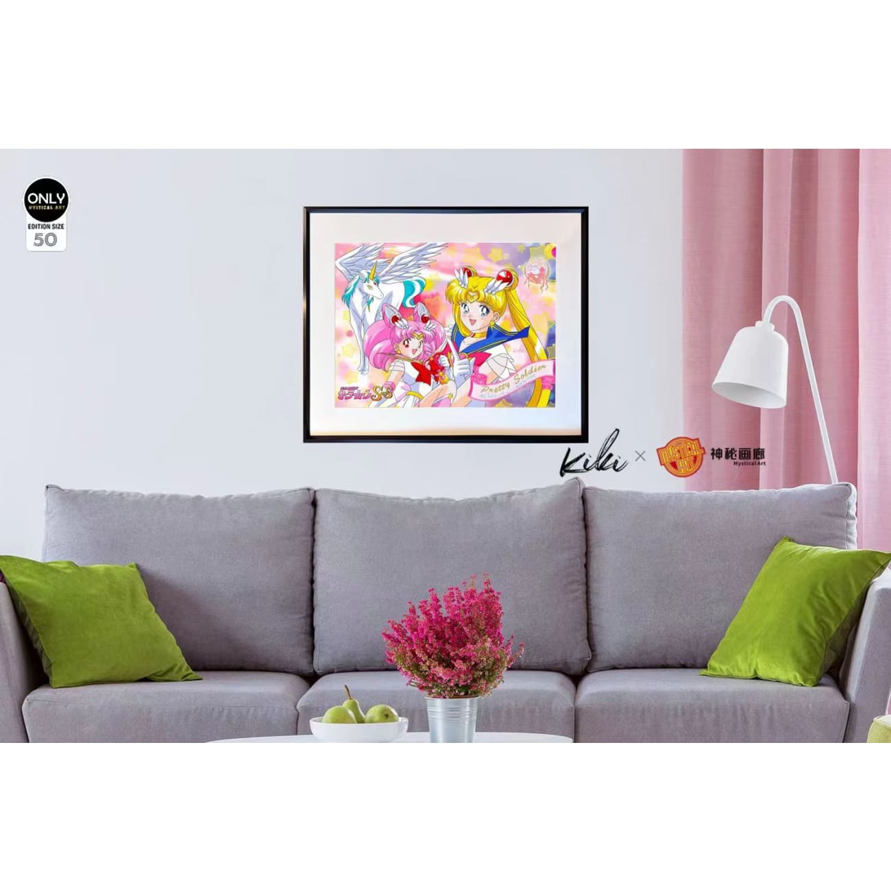 Mystical Art x Kiki - Usagi Tsukino, Chibiusa & Pegasus Horse Poster Frame