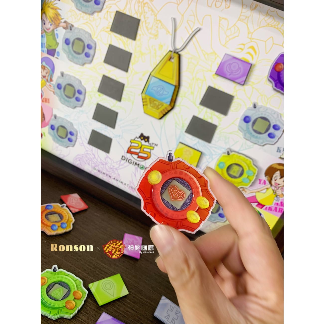 Mystical Art x Ronson - All Character’s Crests & Digivice 3D Acrylic Magnetic Poster Frame