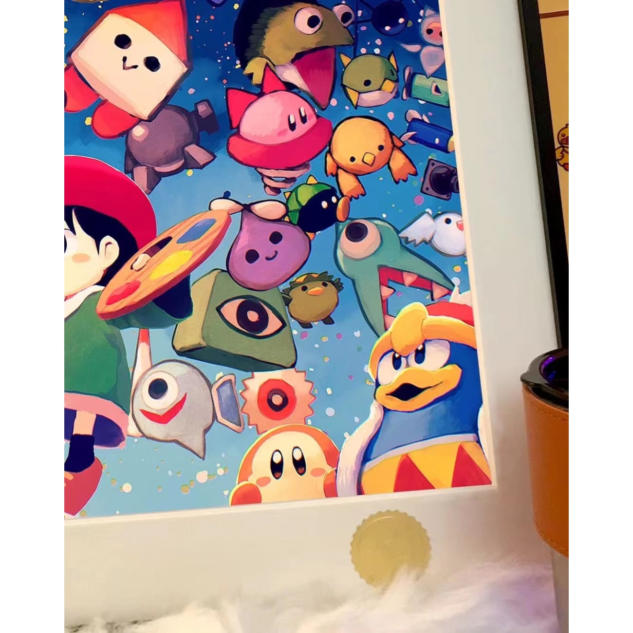 Xing Kong Studio - Adeleine, King Dedede, Ribbon & Kirby's 2.0 Poster Frame