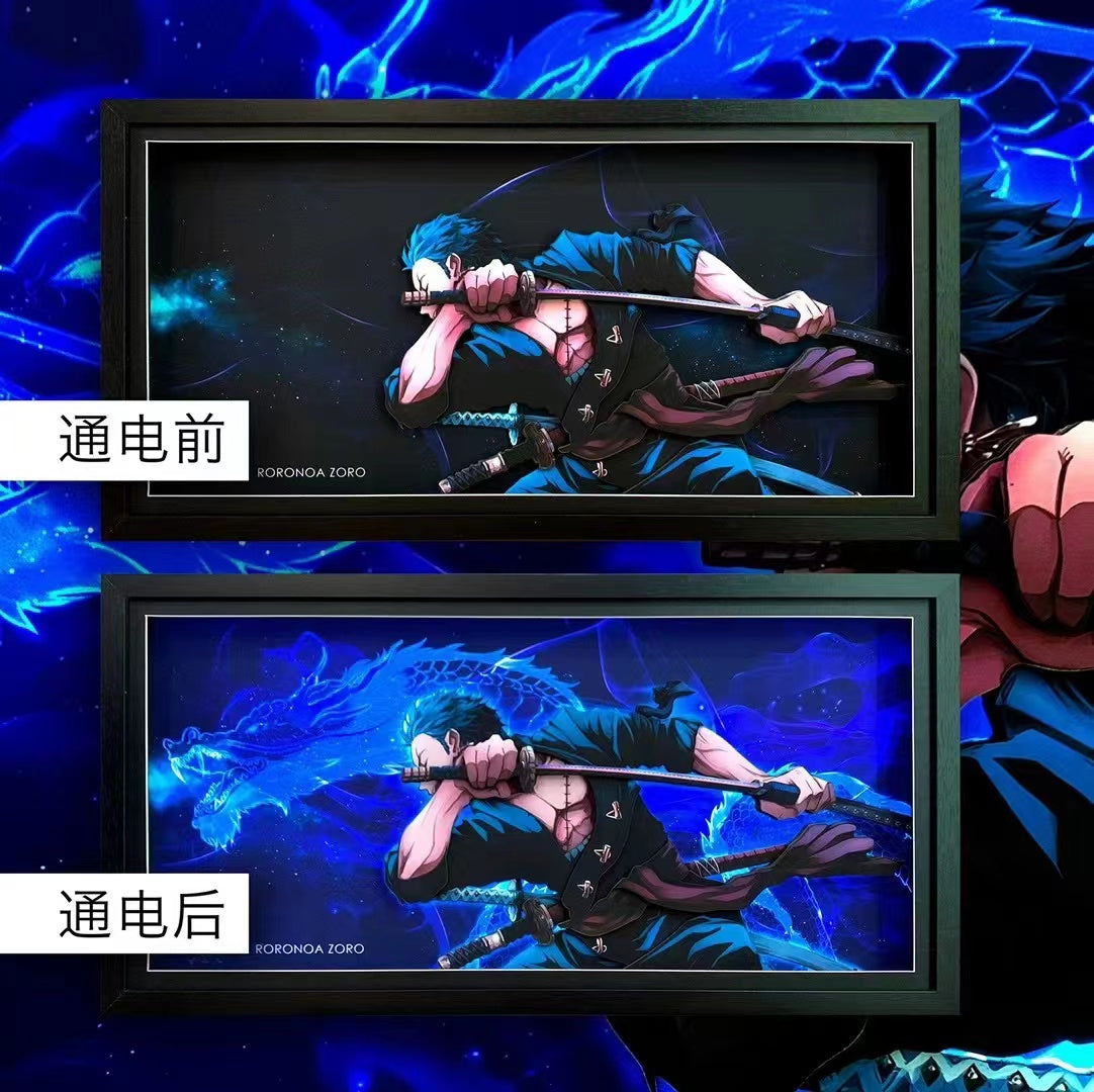 Mystical Art - Roronoa Zoro Light Guide Transformation 3D Paper Art Frame