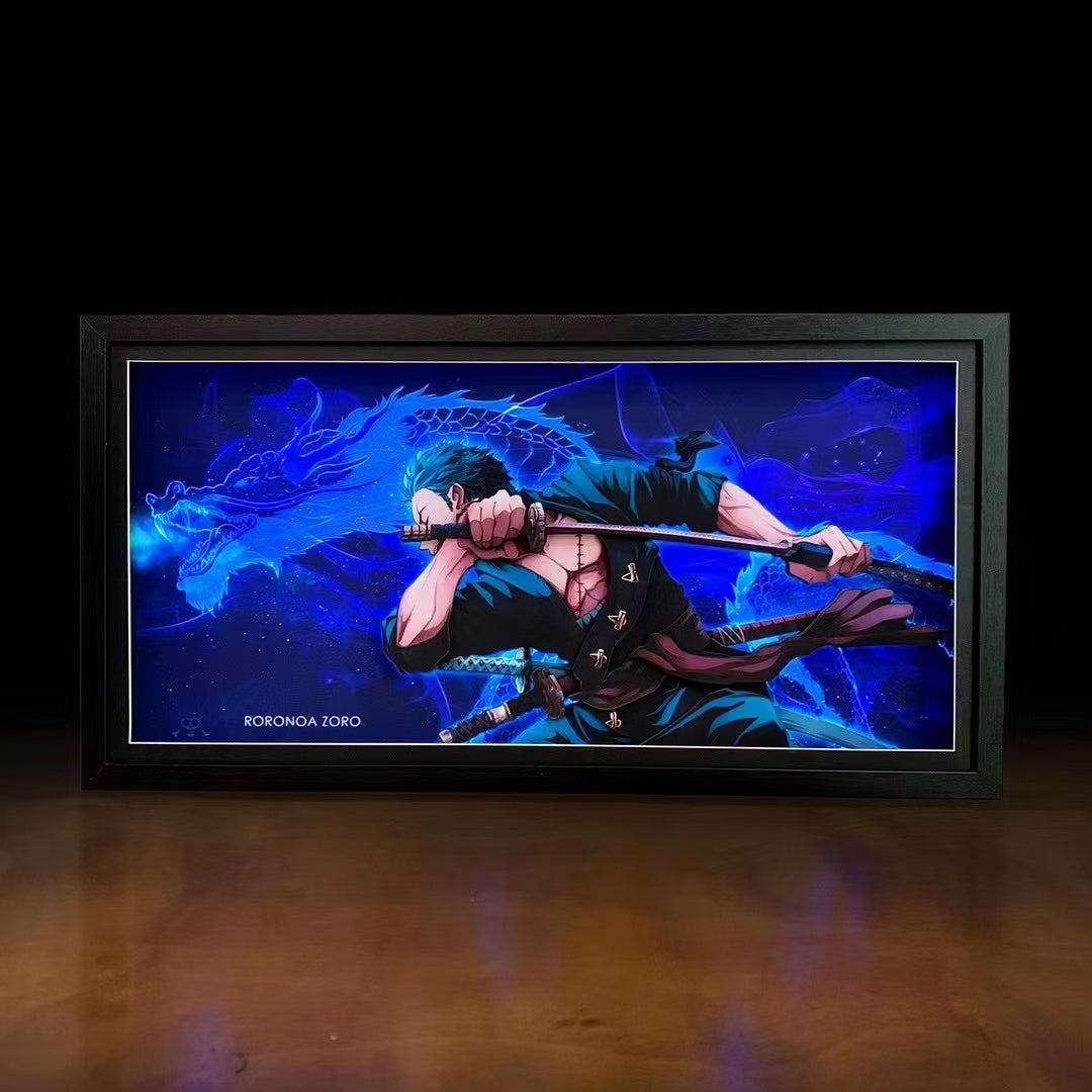 Mystical Art - Roronoa Zoro Light Guide Transformation 3D Paper Art Frame