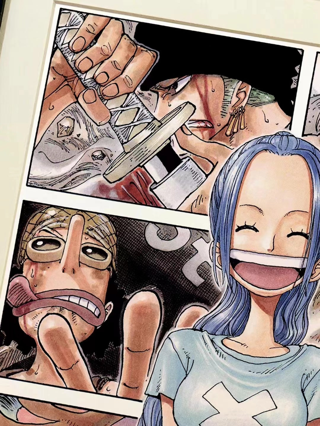 Xing Kong Studio - Nefeltari Vivi, Zoro, Luffy, Usopp, Nami, Chopper and Sanji Poster Frame