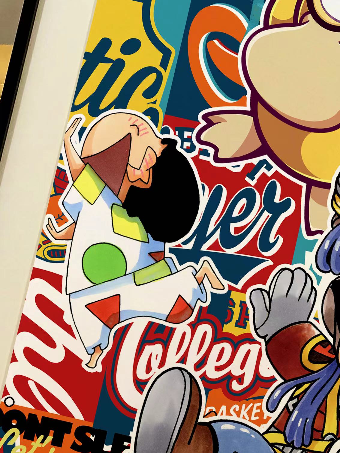 Xing Kong Studio - Arale, Shin Chan, Doraemon & Psyduck Poster Frame