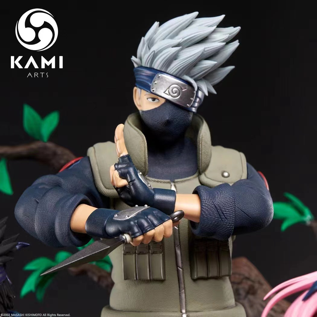 Kami Arts - Team 7 - Kakashi Hatake, Uchiha Sasuke, Uzumaki Naruto, Haruno Sakura & Pakkun