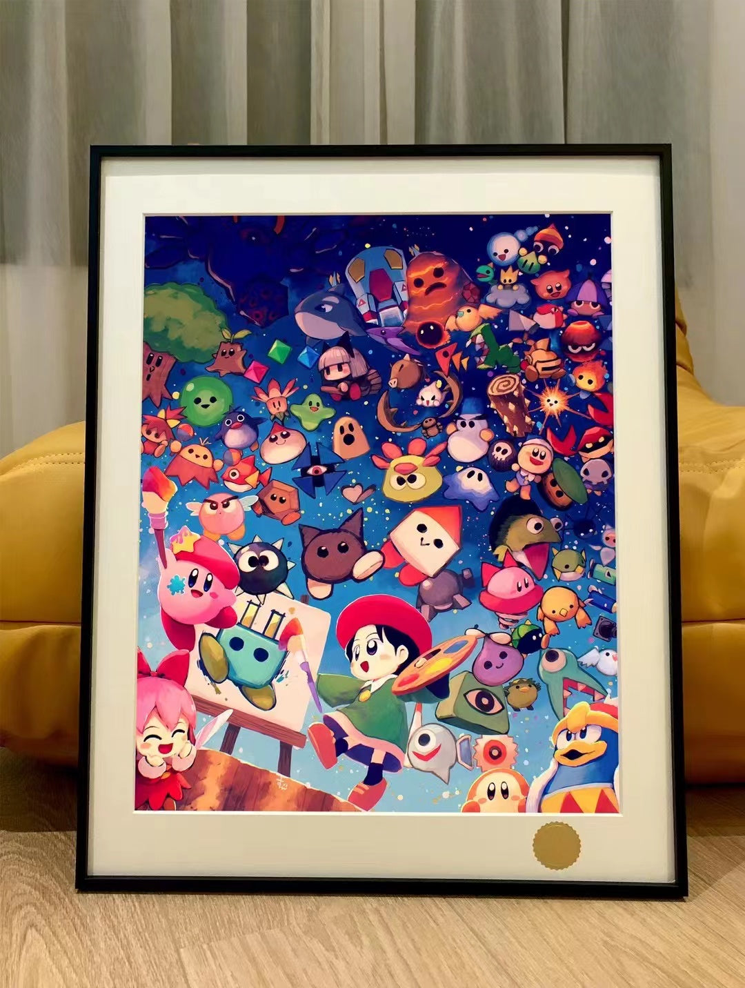 Xing Kong Studio - Adeleine, King Dedede, Ribbon & Kirby's 2.0 Poster Frame