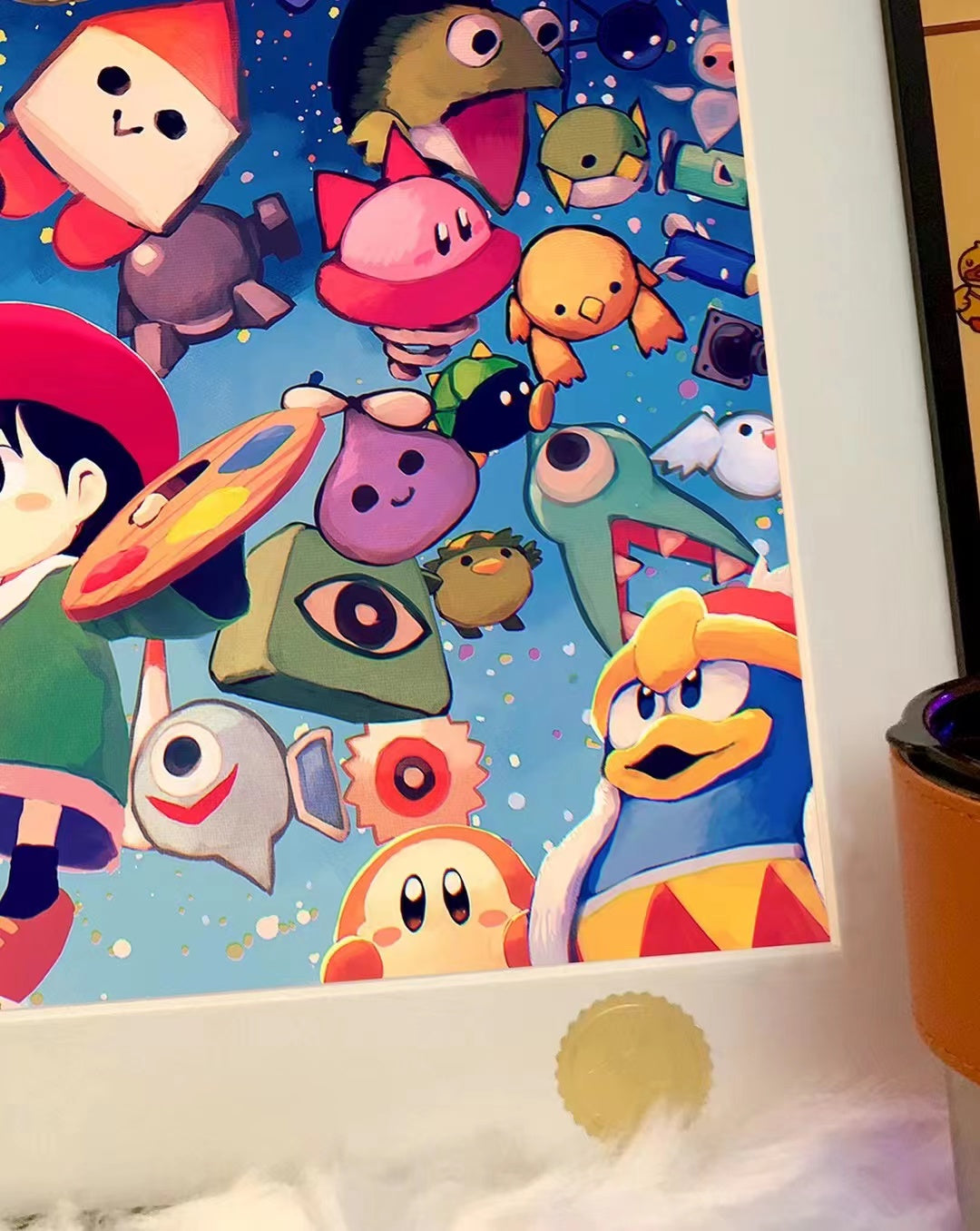 Xing Kong Studio - Adeleine, King Dedede, Ribbon & Kirby's 2.0 Poster Frame