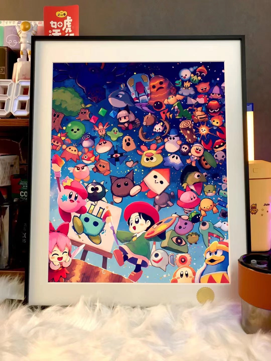 Xing Kong Studio - Adeleine, King Dedede, Ribbon & Kirby's 2.0 Poster Frame