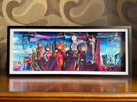 Mystical Art  - Neon Genesis Evangelion (EVA) Character 3D Poster Frame [86cm x 36cm]