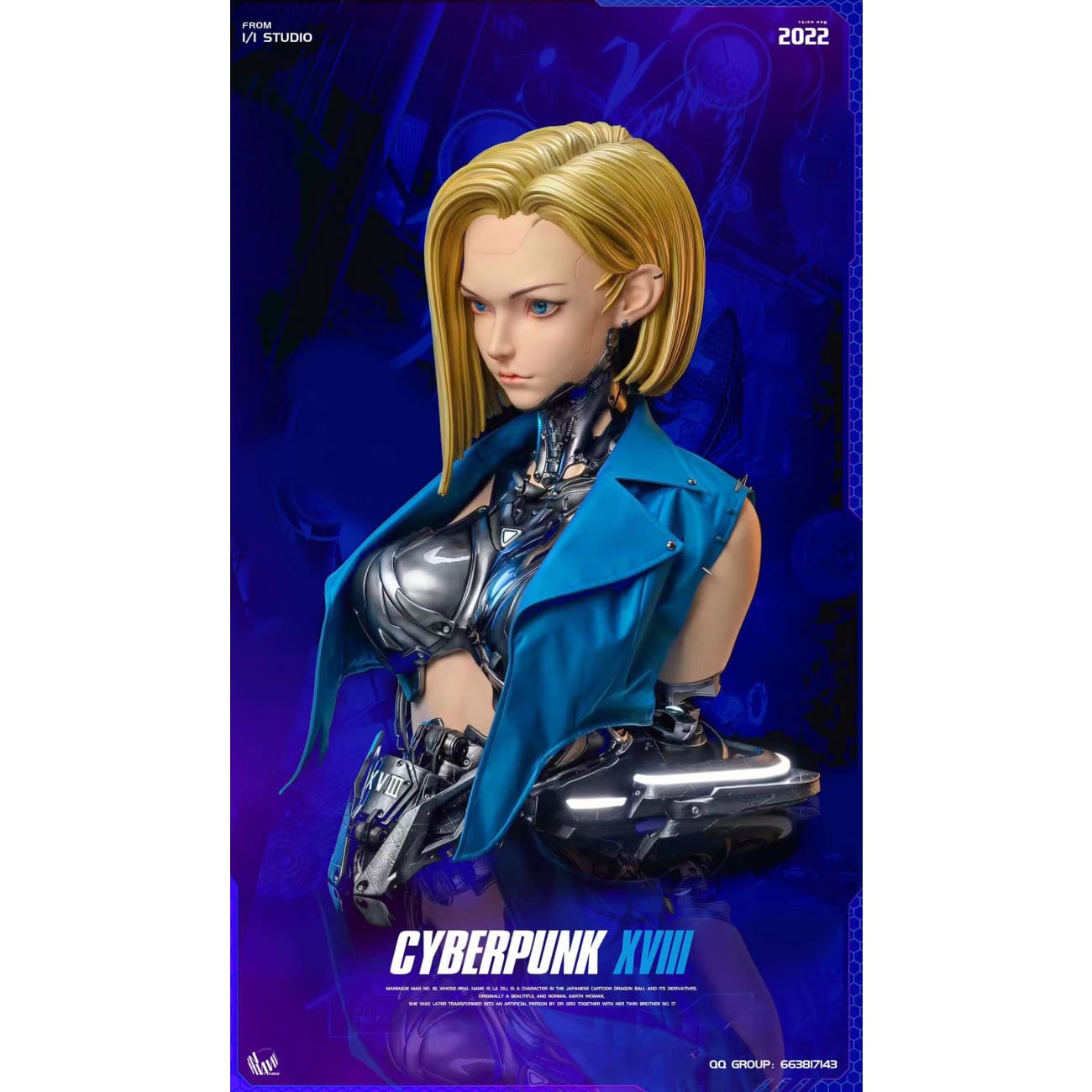 1 to 1 Studio - CyberPunk XVIII Android 18 Bust [1/1 scale]
