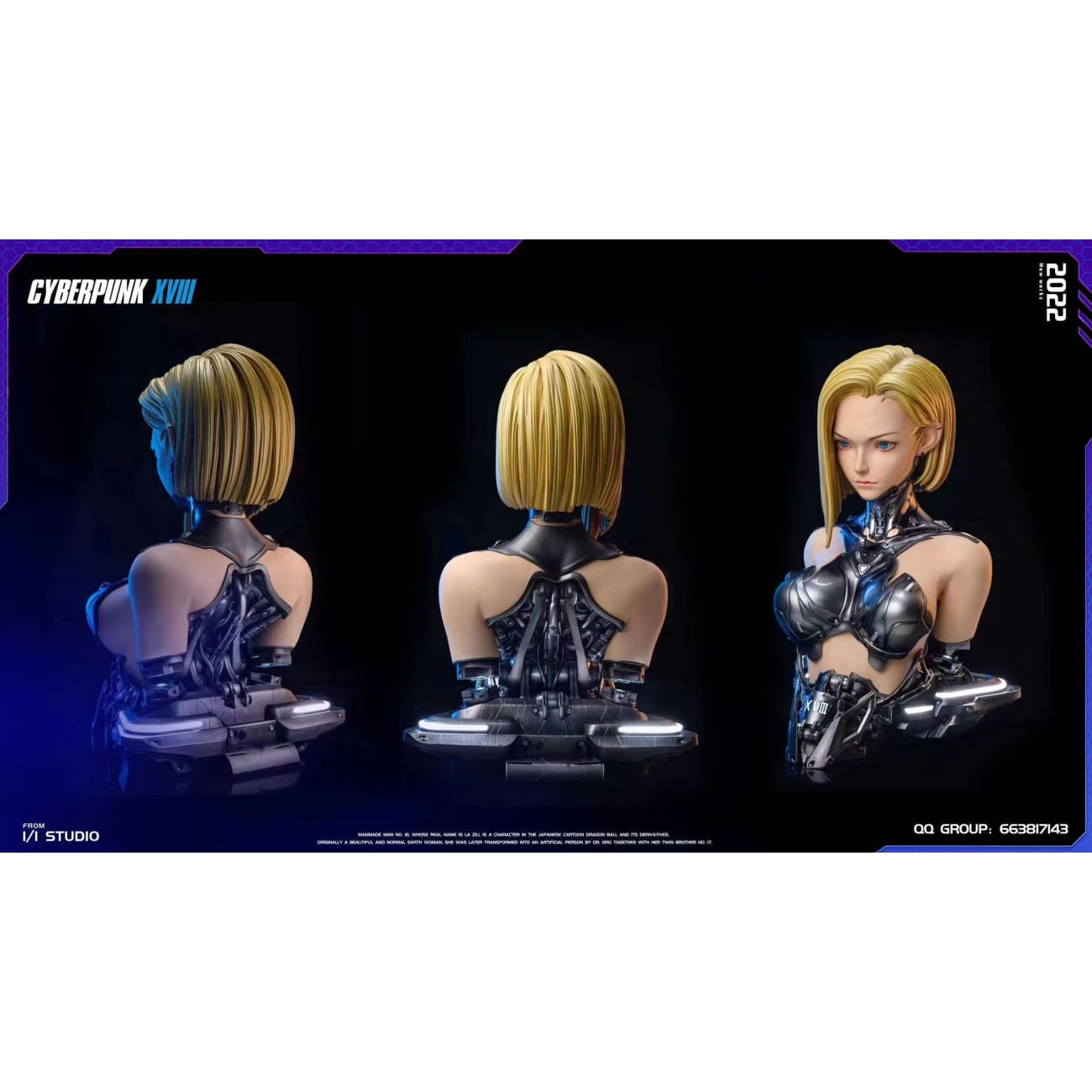 1 to 1 Studio - CyberPunk XVIII Android 18 Bust [1/1 scale]