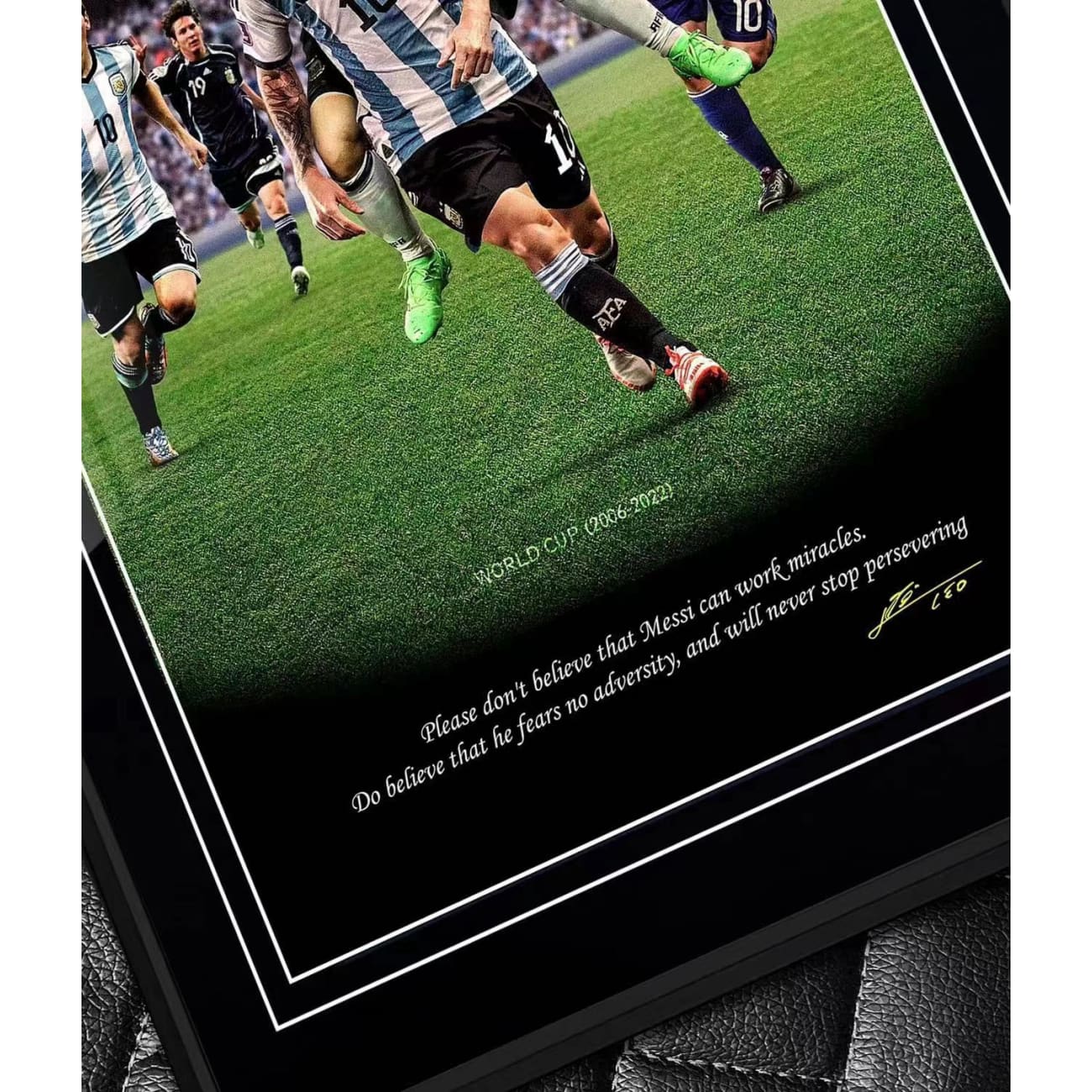 2006 - 2022 Year Lionel Messi Five World Cups Poster Frame 