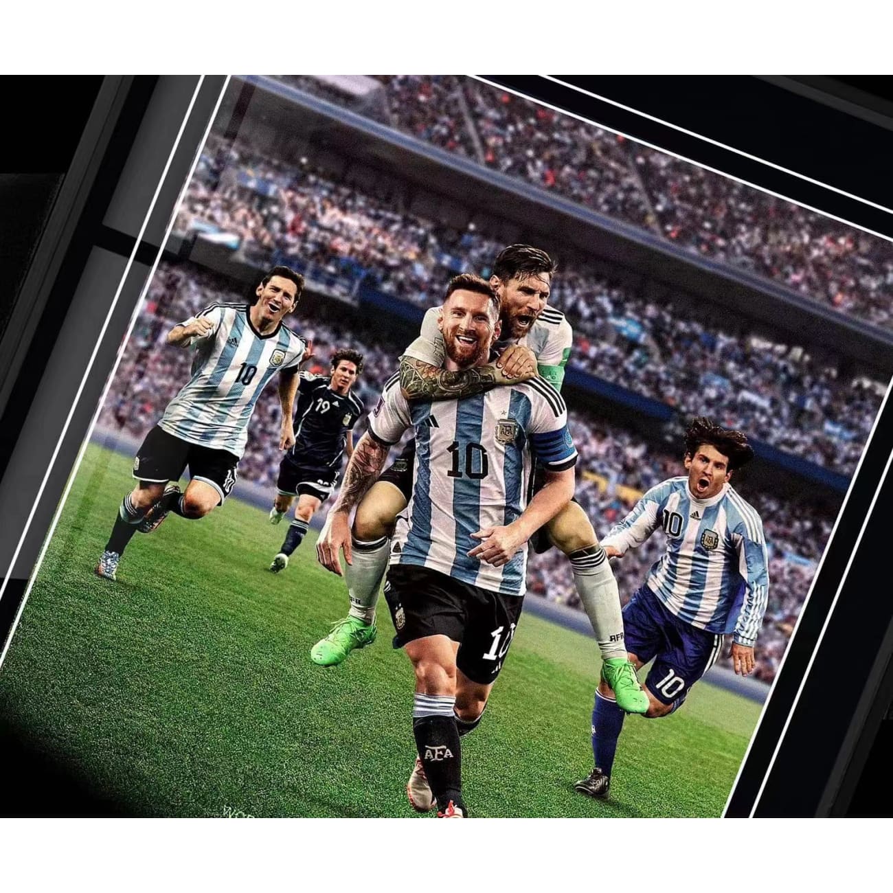 2006 - 2022 Year Lionel Messi Five World Cups Poster Frame 