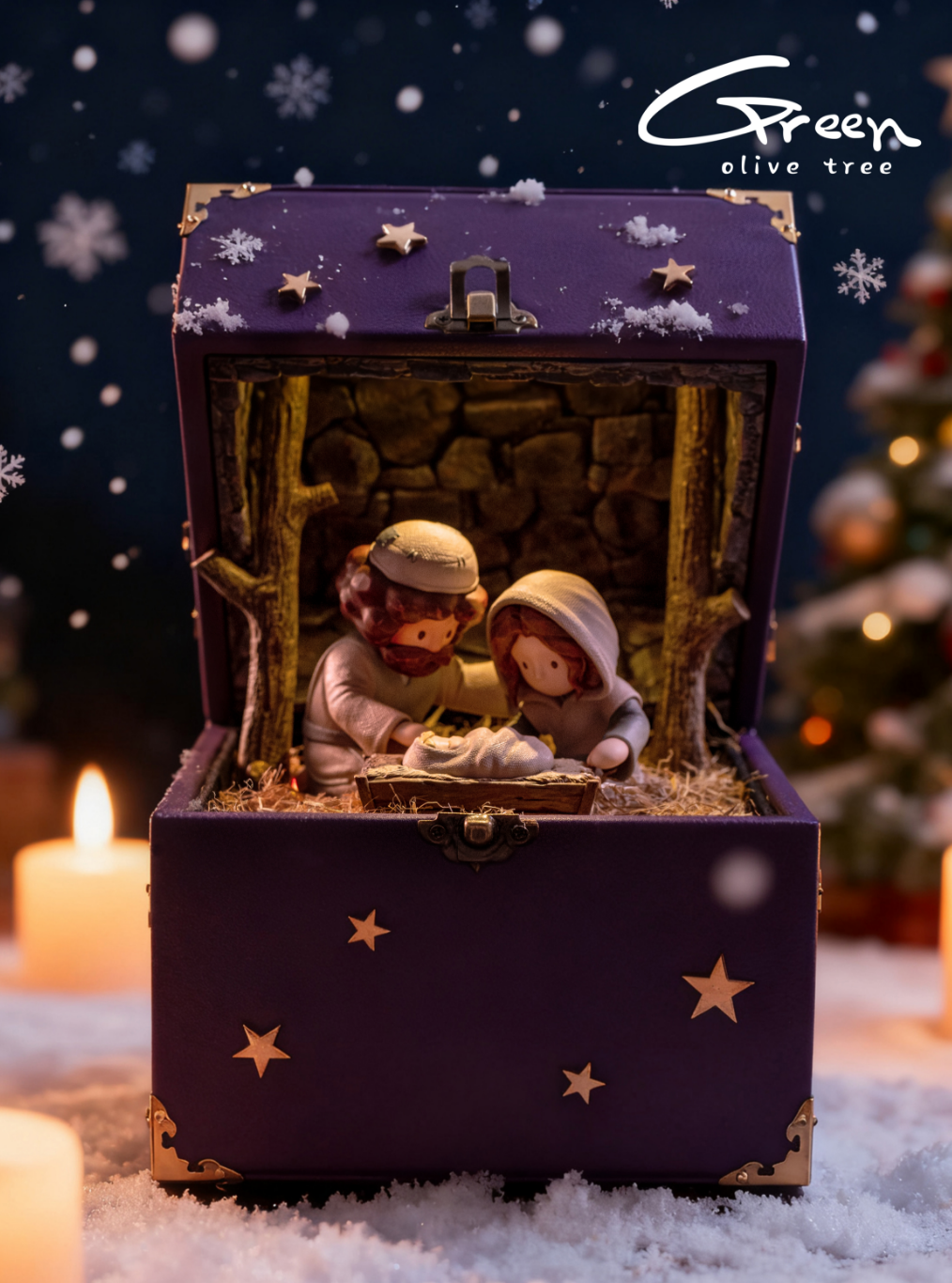 Green Olive Tree Studio - BOX Story Illustration Series-He Was Born in a Manger