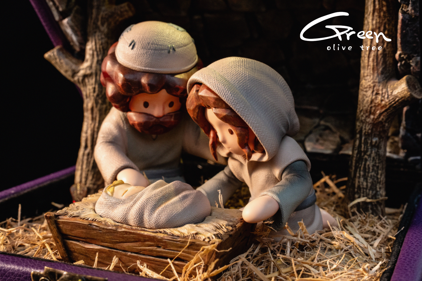 Green Olive Tree Studio - BOX Story Illustration Series-He Was Born in a Manger