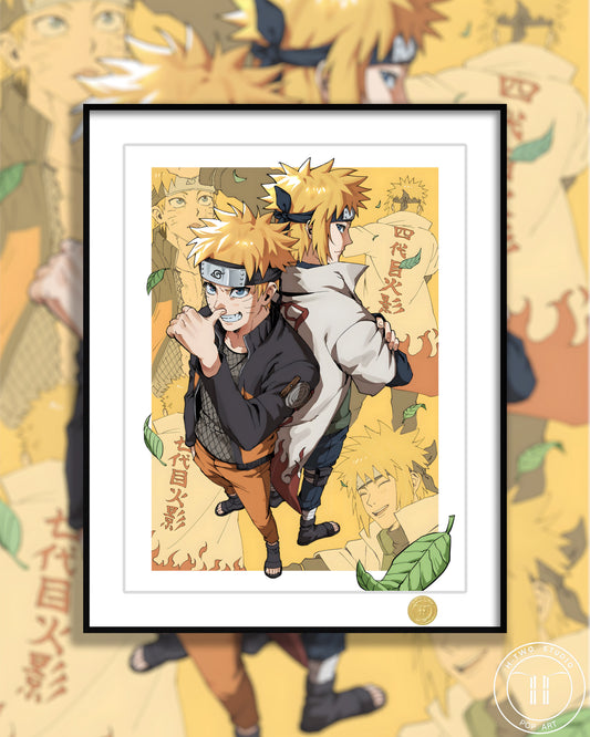 H-TWO Studio - Naruto Uzumaki & Minato Namikaze Poster Frame