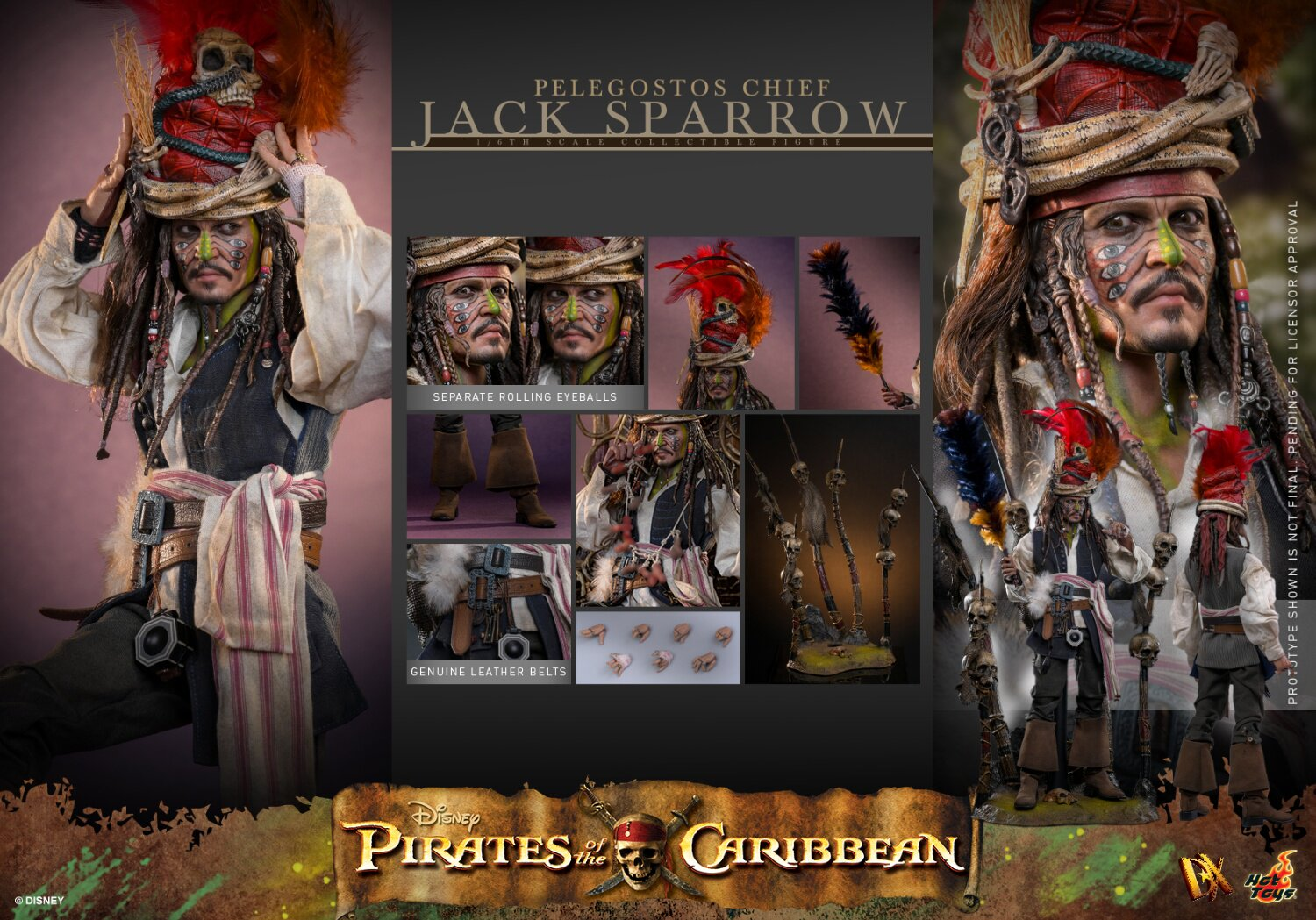 Hottoys - Man's Chest Pelegostos Chief Jack Sparrow [DX48] [Licensed]