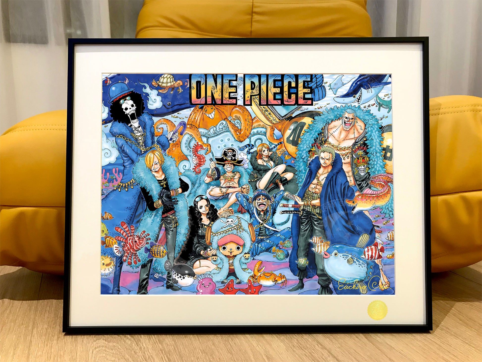 Xing Kong Studio - Fish-Man Island Blue Clothes Straw Hat Crew Poster Frame [2 Variants]