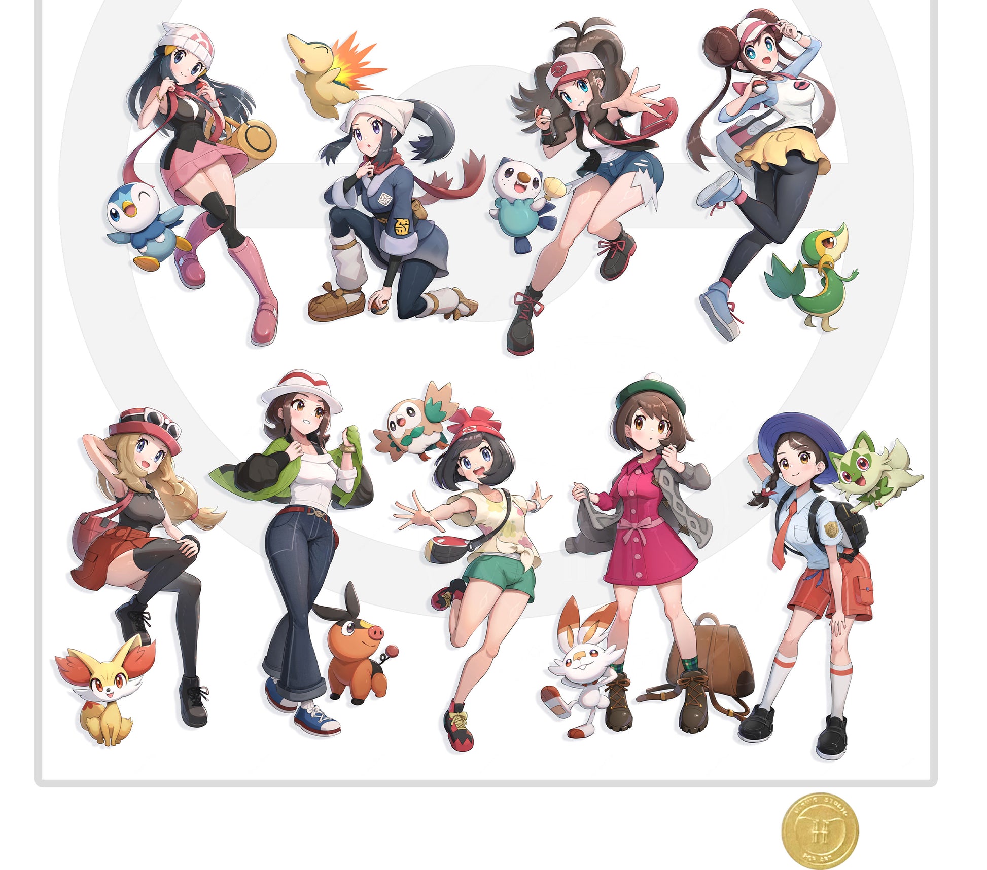 H-TWO Studio - Ancient Female Characters Poster Frame