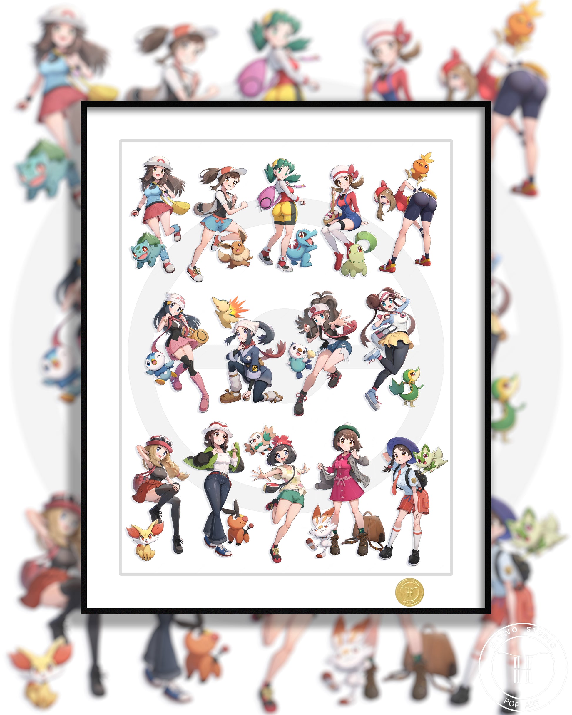 H-TWO Studio - Ancient Female Characters Poster Frame
