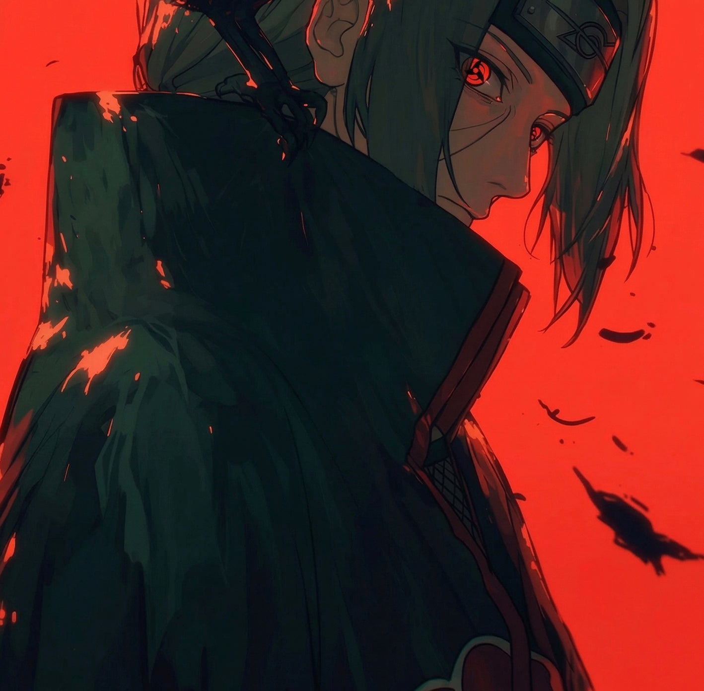 H-TWO Studio - Itachi Uchiha & Crow Poster Frame