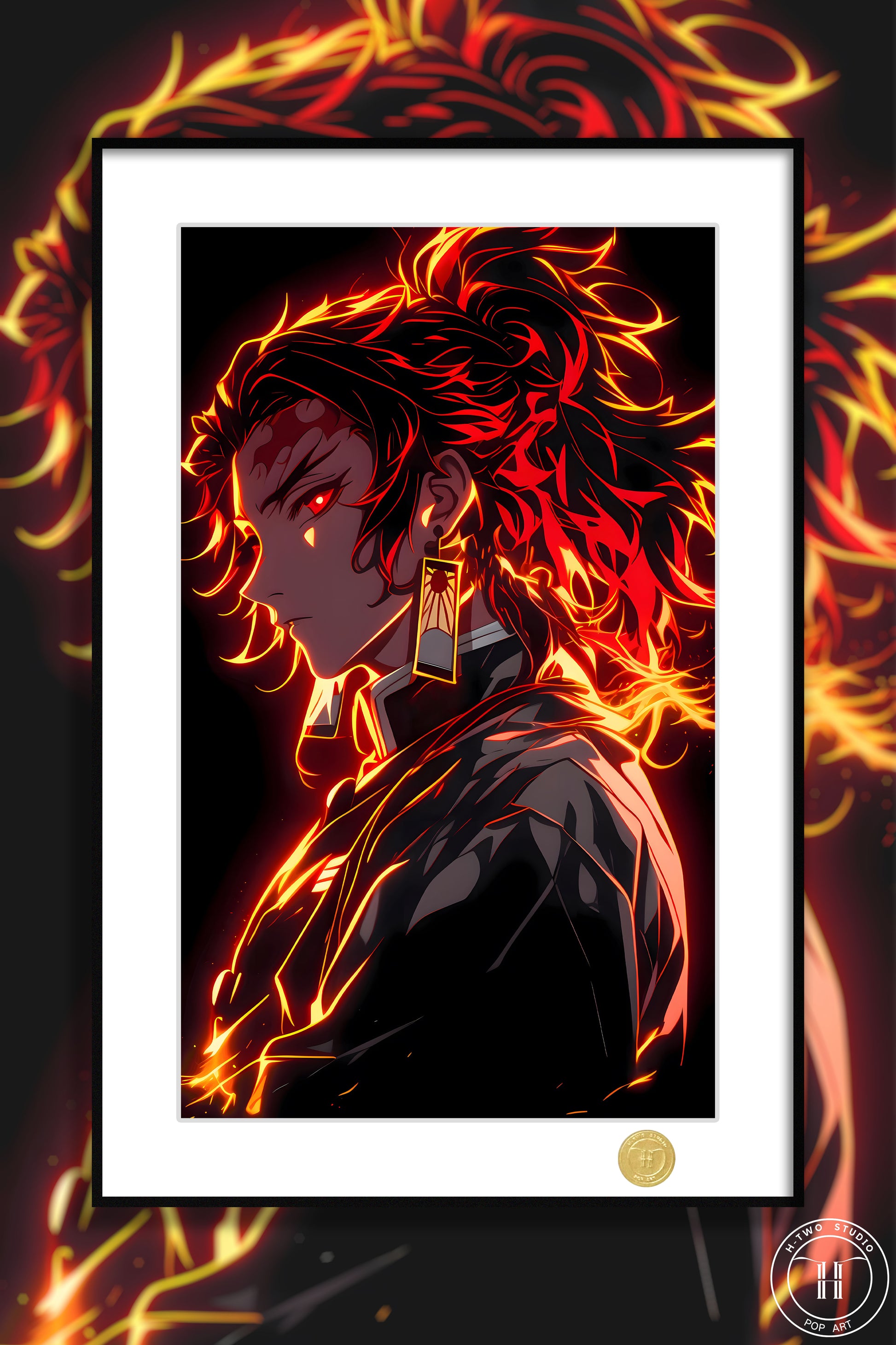 H-TWO Studio - Yoriichi Tsugikuni Poster Frame