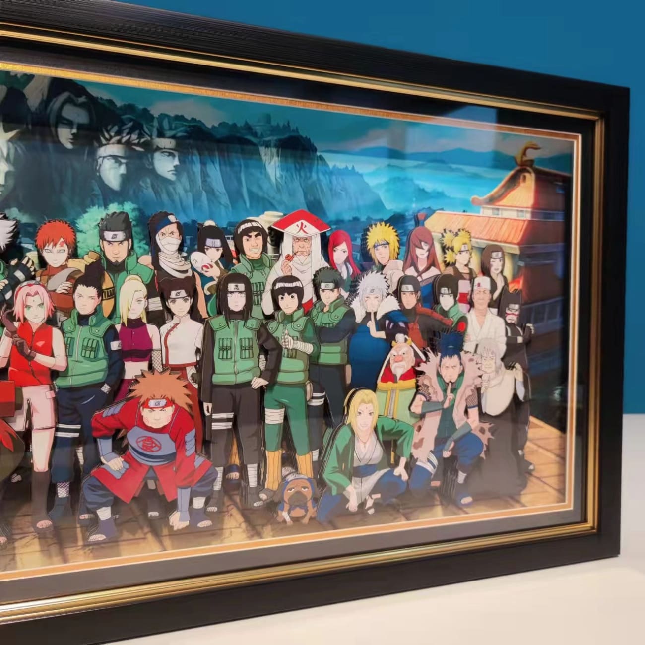 3d Naruto Family Poster Frame [7 Colour Selections] - Black