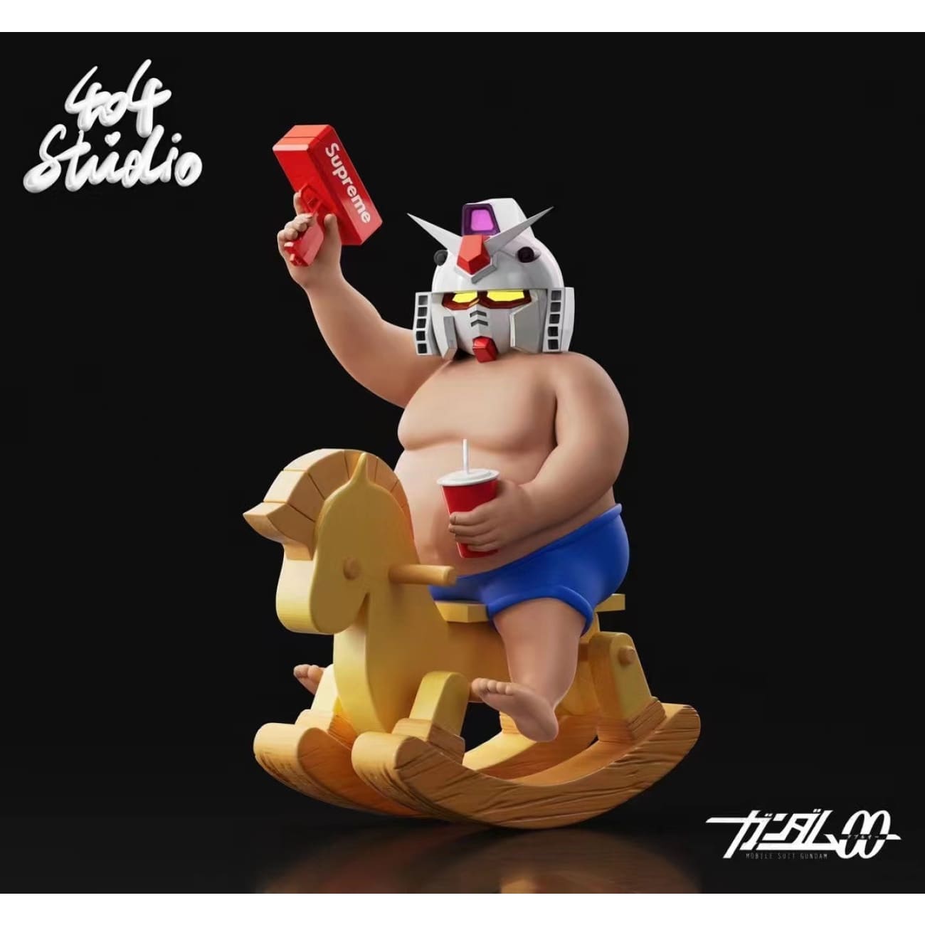 404 Studio - Gundam RX-78-2 on Rocking Horse