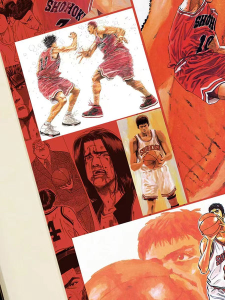 Xing Kong Studio - The First Slam Dunk Hanamichi Sakuragi, Hisashi Mitsui & Kaede Rukawa Poster Frame