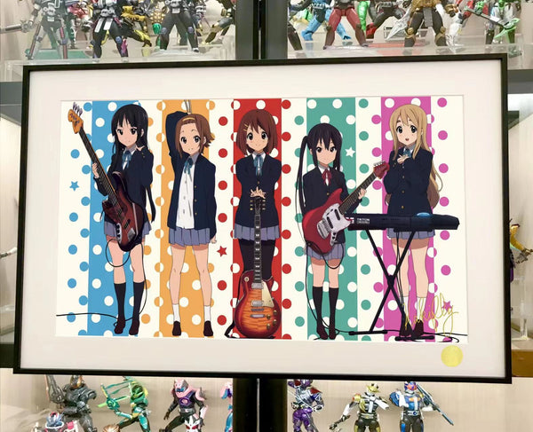 Xing Kong Studio - Yui Hirasawa, Mio Akiyama, Ritsu Tainaka, Tsumugi Kotobuki & Azusa Nakano Poster Frame