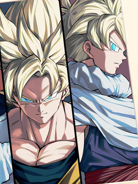 Xing Kong Studio - Super Saiyan (Goku, Vegeta, Gohan & Trunks) Poster Frame