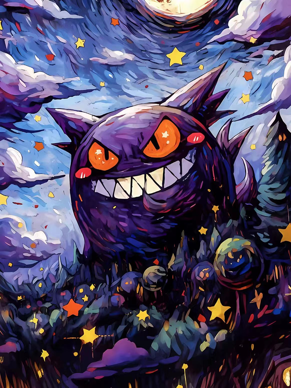 Xing Kong Studio - Halloween Festival Gengar Poster Frame
