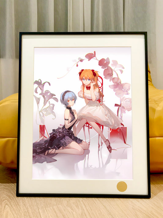 Xing Kong Studio - Rei Ayanami & Asuka Langley Soryu Poster Frame