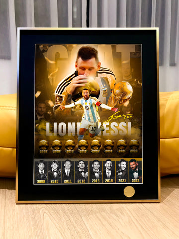 Xing Kong Studio - Lionel Messi's Eight Ball Of Gold Award Poster Frame 