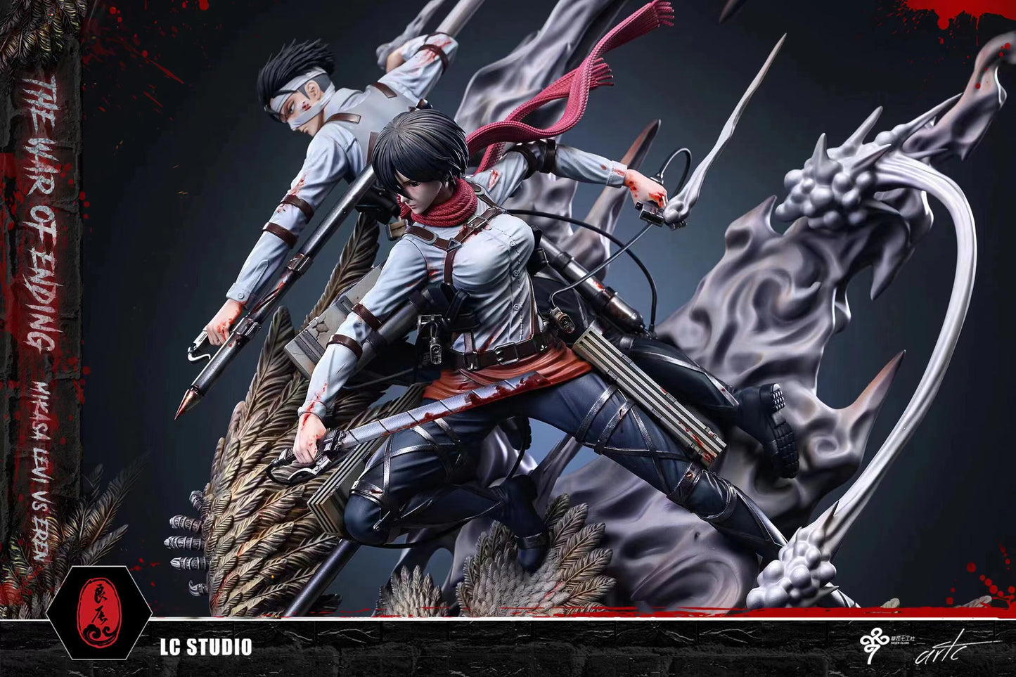 LC Studio x Seven Clubs - Final Battle of Levi Ackerman & Mikasa Ackerman VS Founding Titan [3 Variants]