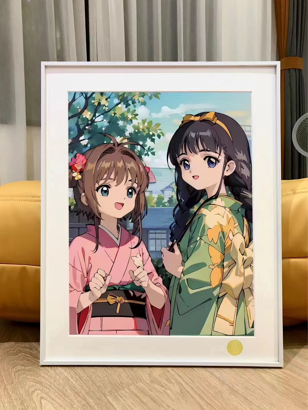 Xing Kong Studio - Sakura Kinomoto & Tomoyo Daidouji Kimono Ver. Poster Frame