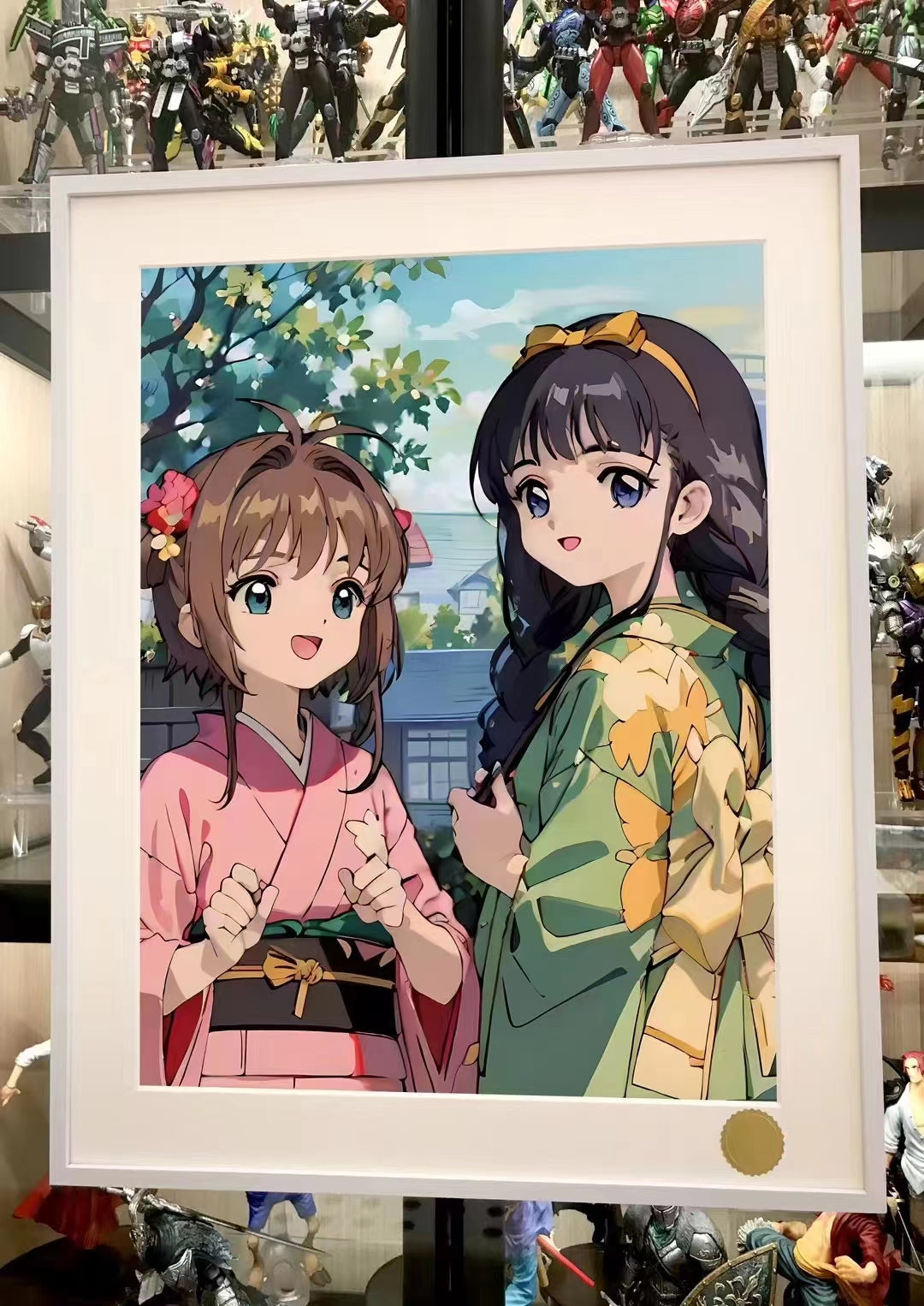 Xing Kong Studio - Sakura Kinomoto & Tomoyo Daidouji Kimono Ver. Poster Frame