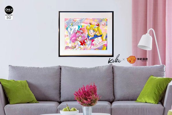 Mystical Art x Kiki - Usagi Tsukino, Chibiusa & Pegasus Horse Poster Frame