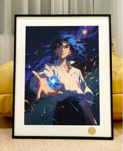 Xing Kong Studio - Black Hair Howl Jenkins Pendragon Poster Frame