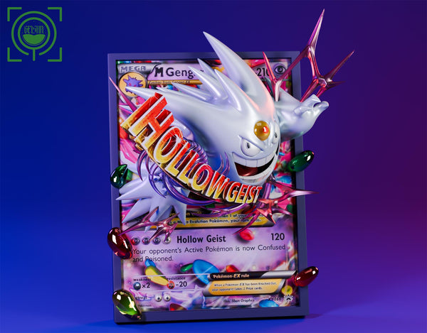 GEISHA Studio - White Mega Gengar Coming Out From Pokemon Card