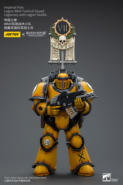 JOYTOY - Imperial Fists Legion MkIII Tactical Squad Sergeant with Power Sword [JT9046] / Imperial Fists Legion MkIII Tactical Squad Legionary with Legion Vexilla [JT9053]