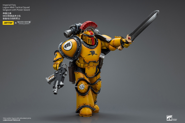 JOYTOY - Imperial Fists Legion MkIII Tactical Squad Sergeant with Power Sword [JT9046] / Imperial Fists Legion MkIII Tactical Squad Legionary with Legion Vexilla [JT9053]