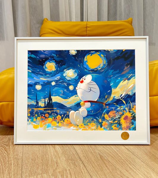 Xing Kong Studio - The Starry Night Doraemon Poster Frame