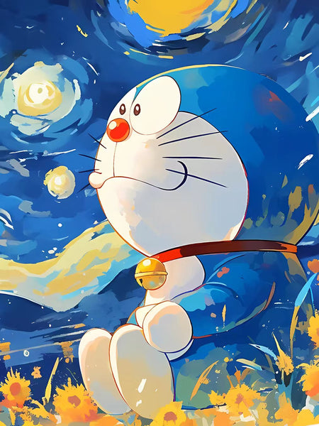 Xing Kong Studio - The Starry Night Doraemon Poster Frame